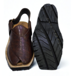Norozi Chappal Brown Printed Double Sole - Image 3