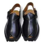 Norozi Chappal Handmade Black Sheet Double Sole - Image 3