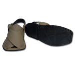 Peshawari Chappal Simple Cream Color Single Sole - Image 3