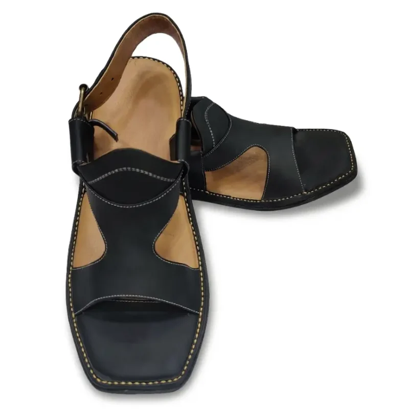 Panjedar Chappal Zalmi Style Black color Design