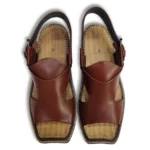 Panjedar Chappal Stylish Mustard Color Charsadda Design - Image 2