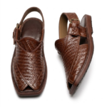 Chocolate Brown Woven Peshawari Chappal