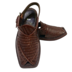 Chocolate Brown Woven Peshawari Chappal
