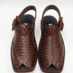 Chocolate Brown Woven Peshawari Chappal