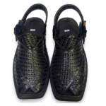 Premium Black Woven Texture Peshawari Chappal