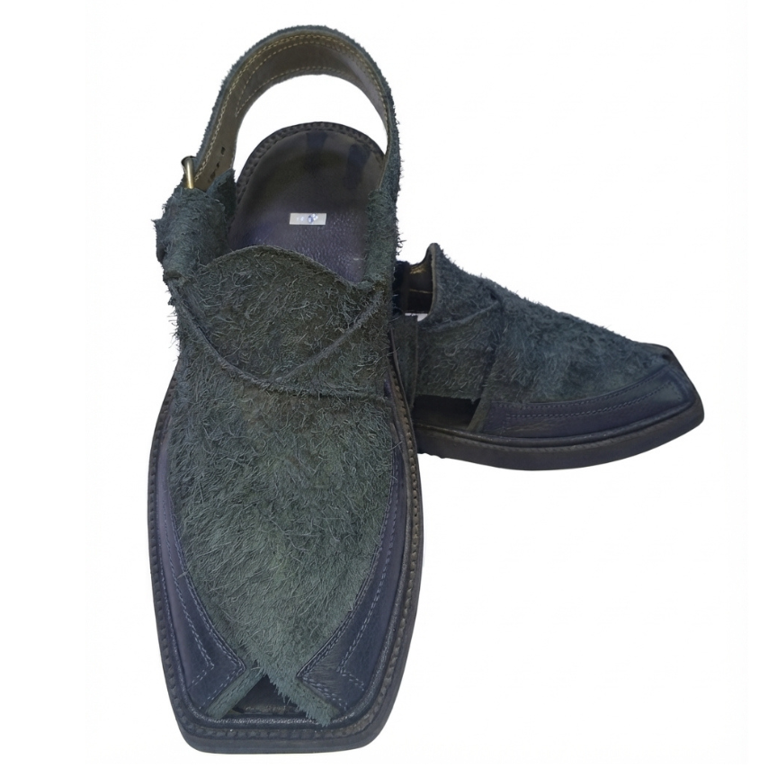 Untitled design - 2026-09-16T204054.235 Dark Green Sabar Peshawari Chappal for Men - Image 1