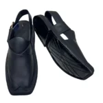 Kaptaan Chappal Black Mate Design - Image 3
