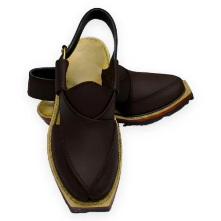 Brown Matte Norozi Chappal – Round Toe Double Sole Edition