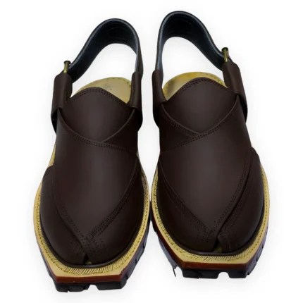 Brown Matte Norozi Chappal – Round Toe Double Sole Edition – view 2