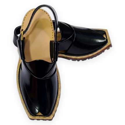 Royal Black Norozi Chappal – Luxury Double Sole
