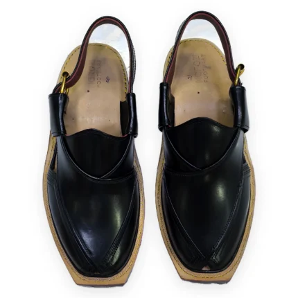 Midnight Black Norozi Chappal – Premium Double Sole – view 2
