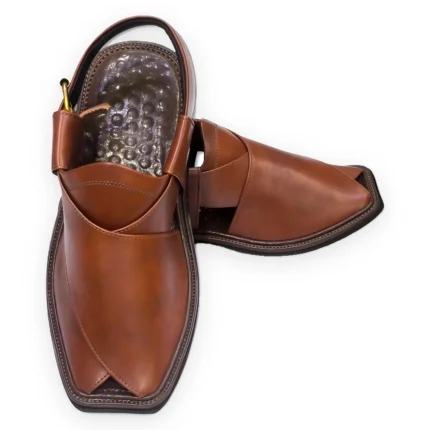 Handmade Mustard Peshawari Chappal – Single Sole Leather Footwear