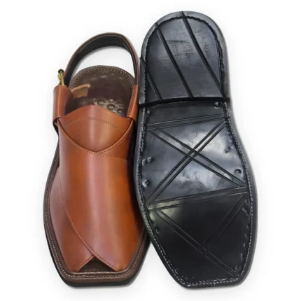 Handmade Mustard Peshawari Chappal – Single Sole Leather Footwear – view 2