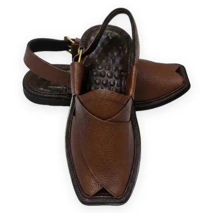 Mustard Danedar Style Peshawari Chappal – Handmade Single Sole