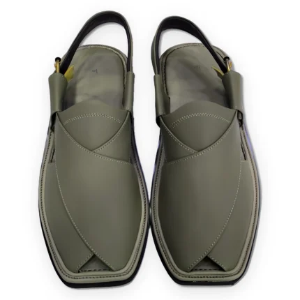 Premium Light Green Peshawari Chappal – Handmade Single Sole – view 2