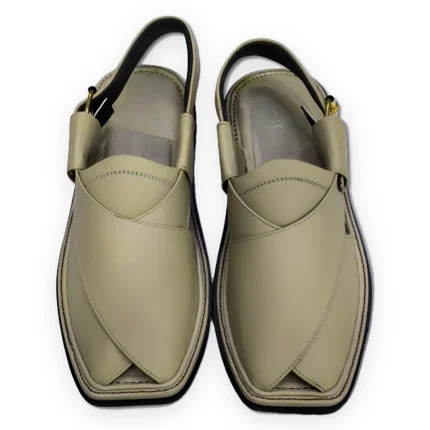 Premium Light Skin Color Peshawari Chappal – Handmade Single Sole – view 2