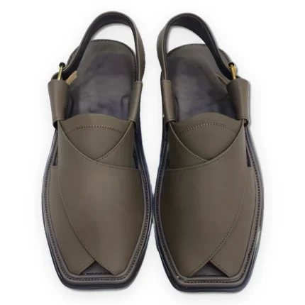 Premium Mehendi Color Peshawari Chappal – Handmade Single Sole – view 2
