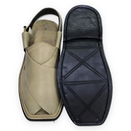 Olive Grey Peshawari Chappal – Premium Single Sole – view 2
